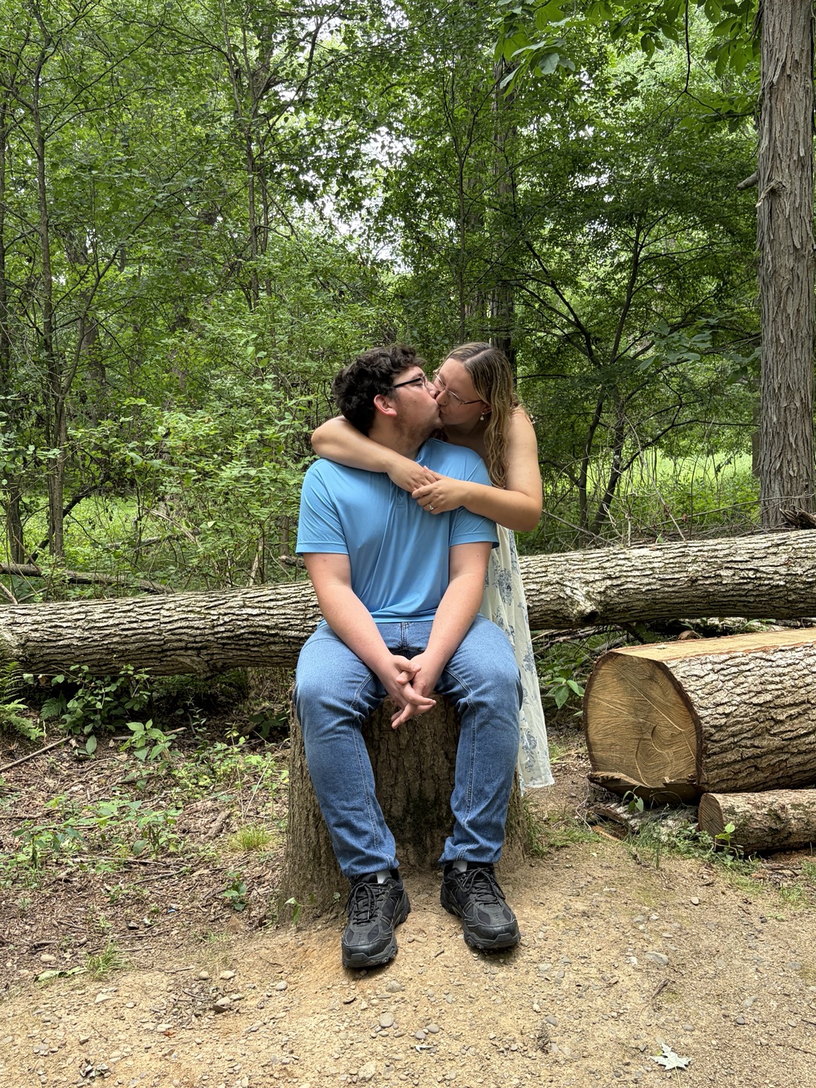 Levi and Addy sharing a kiss